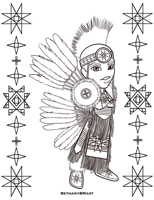 Fancy Mens WACIPI colouring page