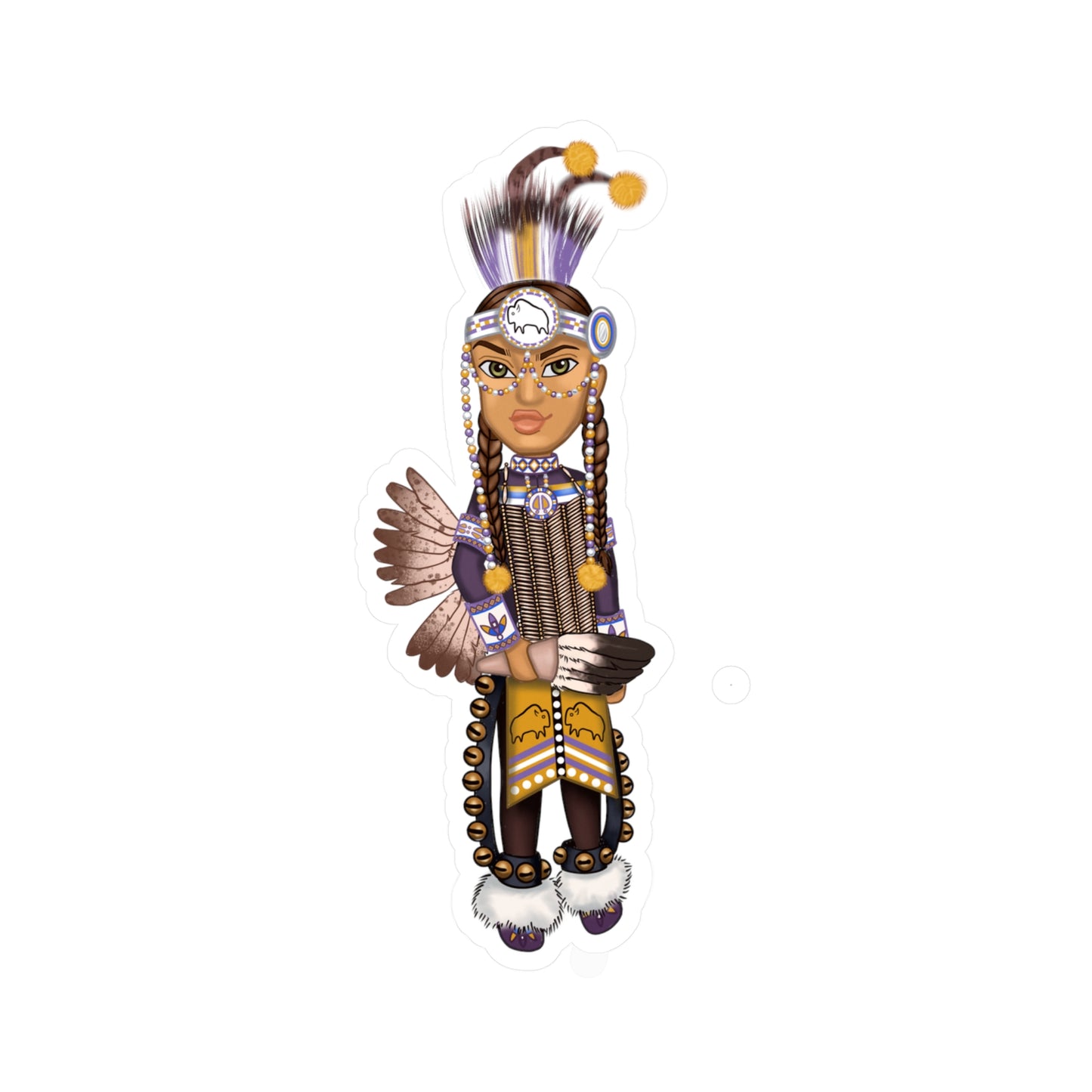 WACIPI Mens Chicken Dancer Sticker